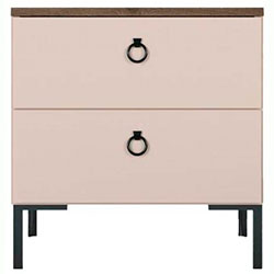 Фото 009_Тумба приліжкова KOM2S Сімпл / Simple Макадамія + Дуб Ліворно