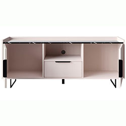 Фото 002_Тумба RTV2D1S Фреско / Fresko Кашемір + Темний Мармур