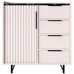 005_Комод KOM1D4S Фреско / Fresko Кашемір + Темний Мармур