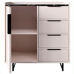 Фото 005_Комод KOM1D4S Фреско / Fresko Кашемір + Темний Мармур