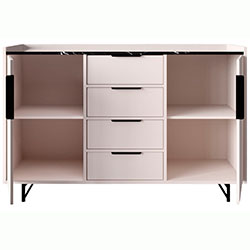 Фото 006_Комод KOM2D4S Фреско / Fresko Кашемір + Темний Мармур