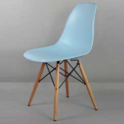 Фото Стілець Eames DSW chair пластик / дерево Блакитний