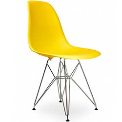 Стілець Eames DSR chair пластик / хром Жовтий