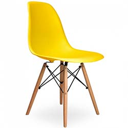 Фото Стілець Eames DSW chair пластик / дерево Жовтий