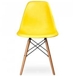 Фото Стілець Eames DSW chair пластик / дерево Жовтий