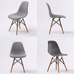 Фото Стілець Eames DSW chair Fabric тканина / дерево Сірий