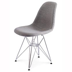 Стілець Eames DSR chair Fabric тканина / хром Сірий