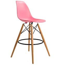 Фото Стілець Eames Bar Chair дерево Рожевий