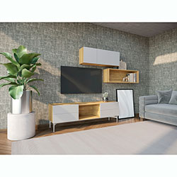 Фото ТВ тумба Intellect TV-01 Дуб Хадсон / Вайт