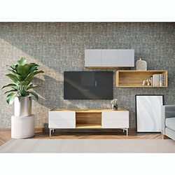 Фото ТВ тумба Intellect TV-01 Дуб Хадсон / Вайт