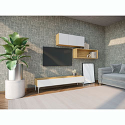 Фото ТВ тумба Intellect TV-02 Дуб Хадсон / Вайт