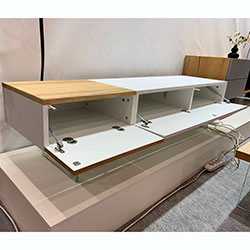 Фото ТВ тумба GlassLine TV-01 Дуб Натур / Білий Софттач