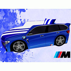 Фото Ліжко дитяче Premium з механізмом 80x180 Р002 BMW Blue