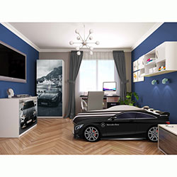 Фото Ліжко дитяче Premium з механізмом 80x180 Р006 Mercedes Black