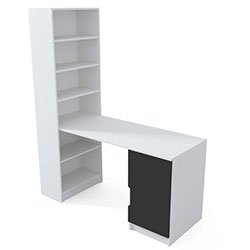 Фото Стіл London Білий + Графіт