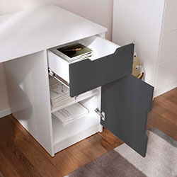 Фото Стіл London Білий + Графіт