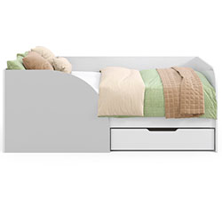 Ліжко Токіо з шухлядою 80х170 Білий + Сірий