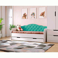 Фото Ліжко Sofia з шухлядою 80х190 Turquoise