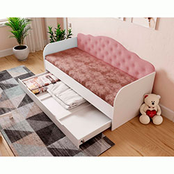 Фото Ліжко Sofia з шухлядою 90х190 Light Pink