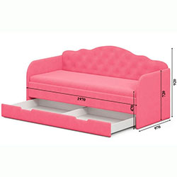 Фото Ліжко Melisa з шухлядою 90х190 Rose