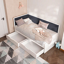 Фото Ліжко Brooklyn з шухлядами 90х190 Graphite