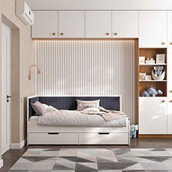 Фото Ліжко Brooklyn з шухлядами 90х190 Graphite