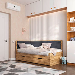 Фото Ліжко Brooklyn з шухлядами 90х190 Graphite