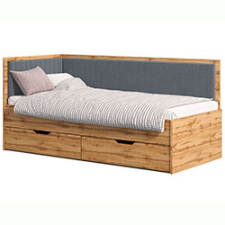 Фото Ліжко Brooklyn з шухлядами 90х190 Grey