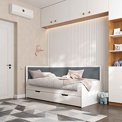 Фото Ліжко Brooklyn з шухлядами 90х190 Grey