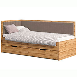 Фото Ліжко Brooklyn з шухлядами 80х190 Latte