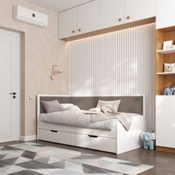 Фото Ліжко Brooklyn з шухлядами 80х190 Latte