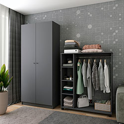 Фото Шафа для одягу Промо/Promo з полицями 2 Графіт