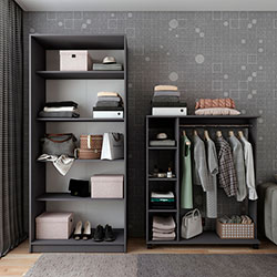 Фото Шафа для одягу Промо/Promo з полицями 2 Графіт