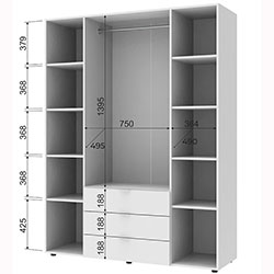Фото Шафа для одягу Гелар 4 ДСП Білий