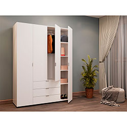 Фото Шафа для одягу Гелар 4 ДСП Білий
