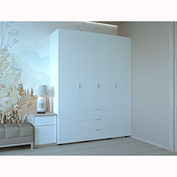 Фото Шафа для одягу Гелар 4 ДСП Білий