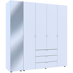 Фото Шафа для одягу Гелар 4ДСП + Дзеркало Білий