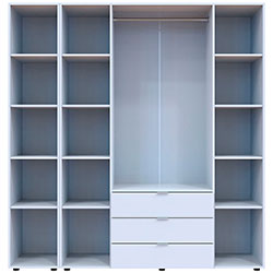 Фото Шафа для одягу Гелар 4ДСП + Дзеркало Білий