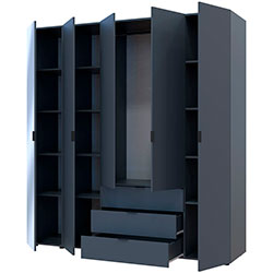 Фото Шафа для одягу Гелар 4ДСП + Дзеркало Графіт