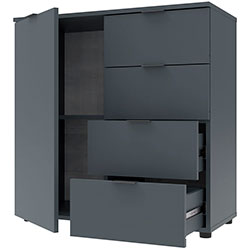 Фото Комод Рон 1 1 фасад 4 шухляди Графіт