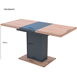 Фото Столовий стіл Бостон Дуб Сонома + Графіт