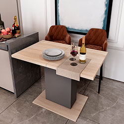 Фото Столовий стіл Бостон Дуб Сонома + Графіт