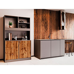 Фото Міні-кухня Лея ДСП Графіт + Дуб Евок