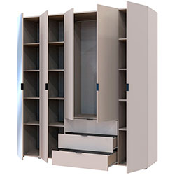 Фото Шафа для одягу Гелар 4ДСП + Дзеркало Кашемір