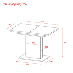 Фото Столовий стіл Бостон Дуб Артизан + Кашемір