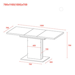 Фото Столовий стіл Бостон Дуб Артизан + Кашемір