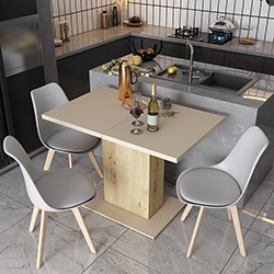 Фото Столовий стіл Бостон Дуб Артизан + Кашемір