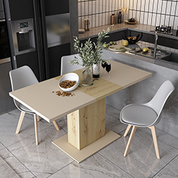 Фото Столовий стіл Бостон Дуб Артизан + Кашемір