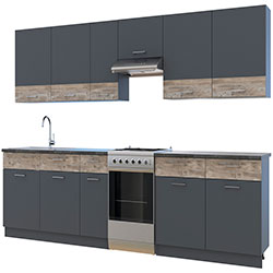 Фото Кухня Лея 3.4 м Графіт + Клондайк