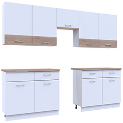 Фото Кухня Лея 3 м Білий + Дуб Сонома